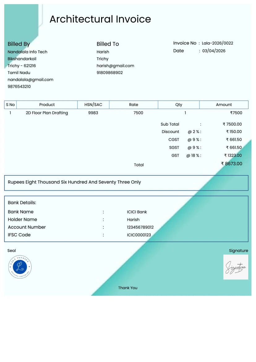 Bill Your Architectural Projects in Minutes | InvoiceFree