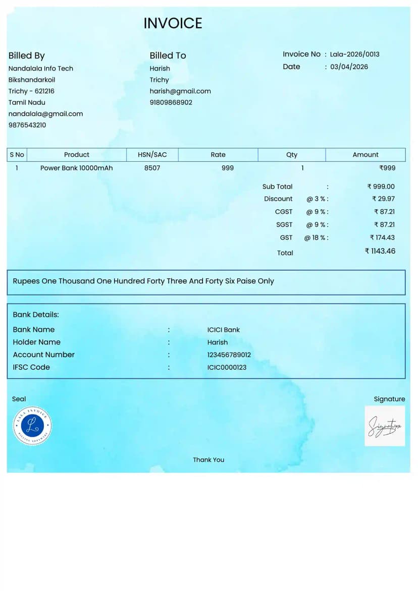 Electronics Shop Invoice Generator Free Online | InvoiceFree