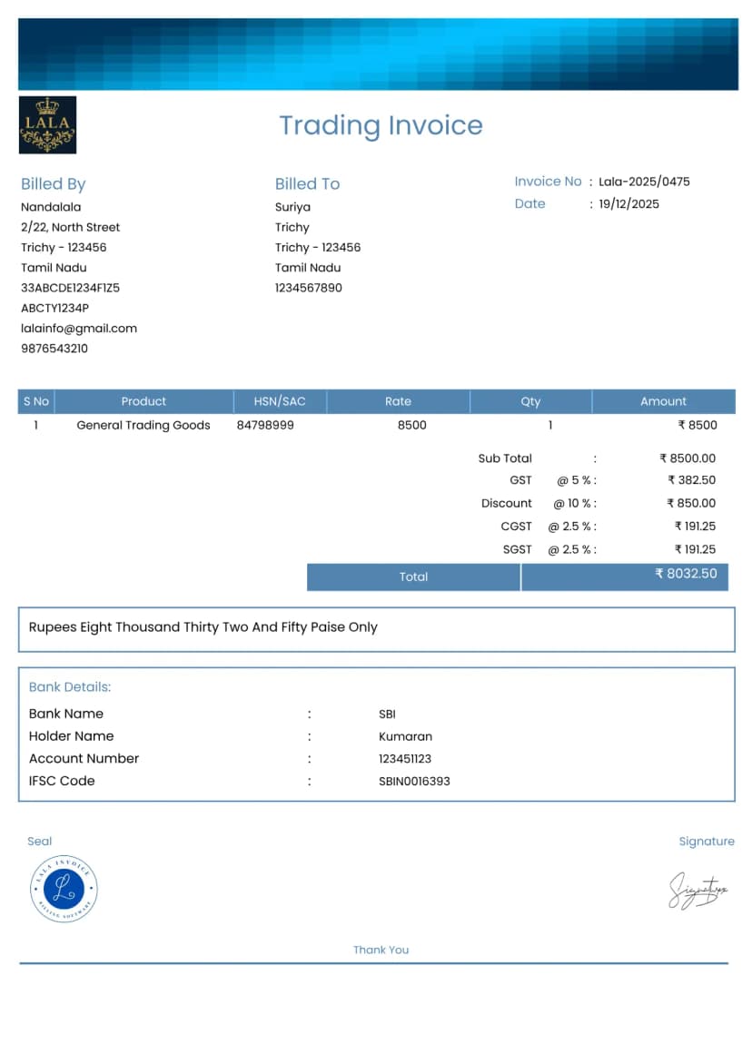 Trading Invoice Generator for GST & Bulk Billing | InvoiceFree