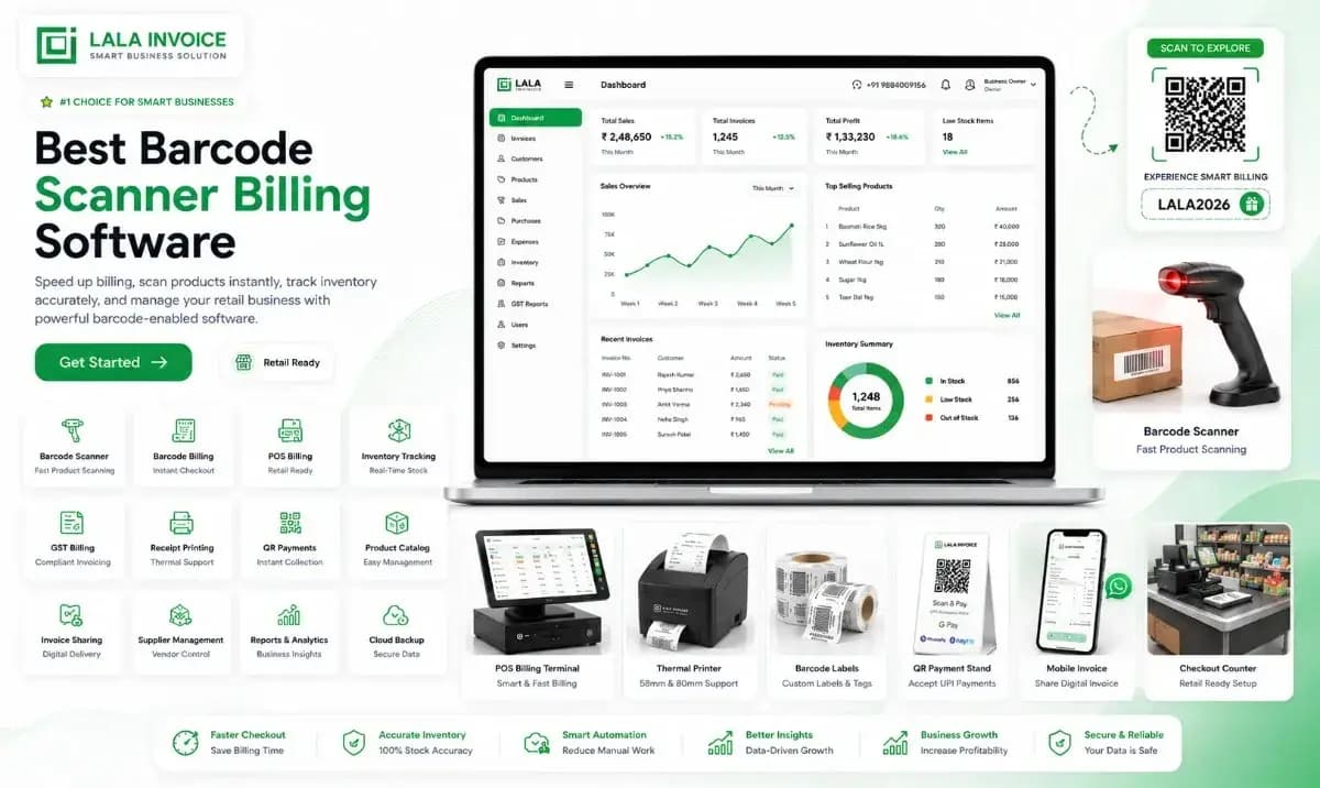 Barcode Scanner Billing Software Dashboard
