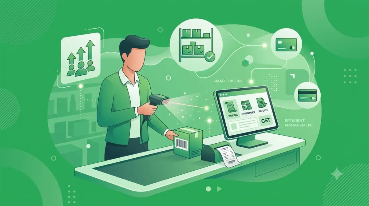 Billing software with barcode scanner for small business
