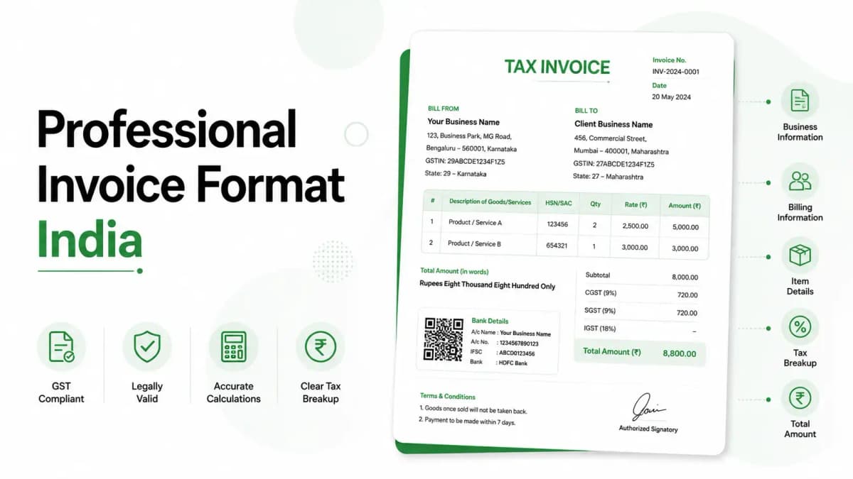 Professional Invoice Format Dashboard
