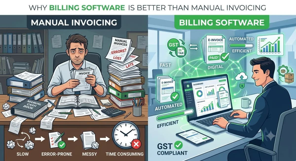 Why is billing software better than manual invoicing?