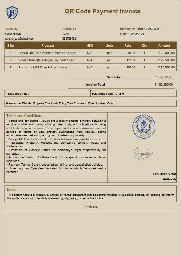 QR Code Payment Invoice | InvoiceFree