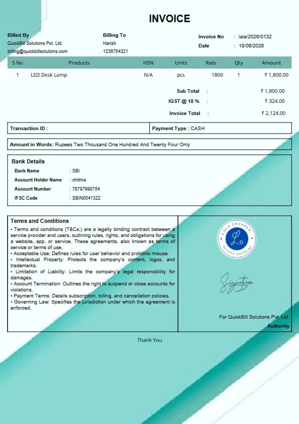 Free Bill Generator Online - Create Bills | InvoiceFree