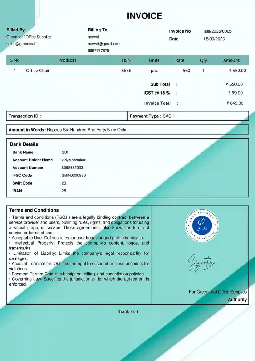 Download Random Invoices Free Invoice Generator Online - Create Invoices | InvoiceFree