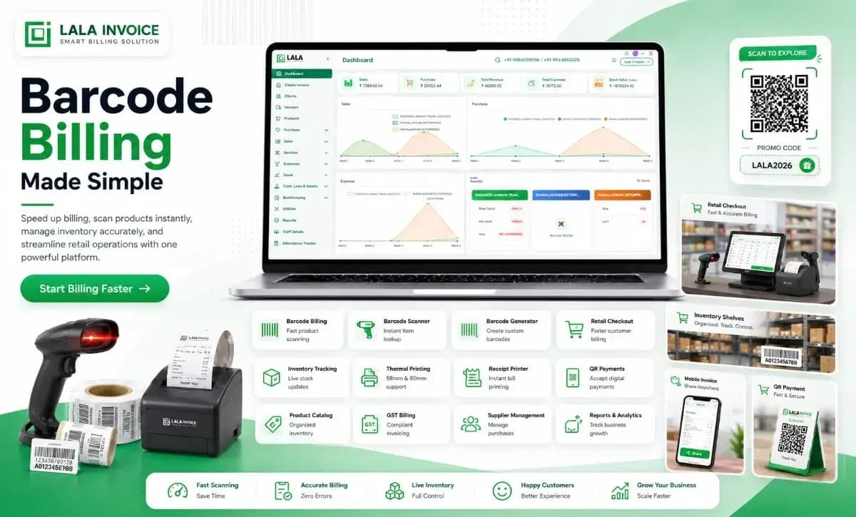 Barcode Billing Software Dashboard