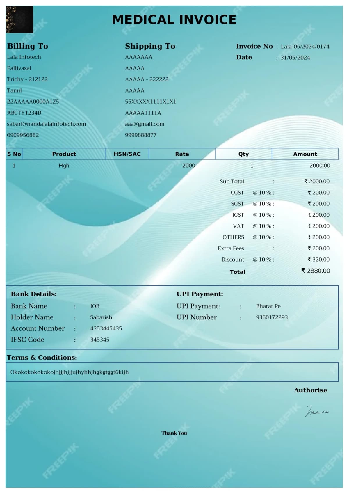 Medical Computer Invoice Free Medical Billing Invoice Generator Online | InvoiceFree