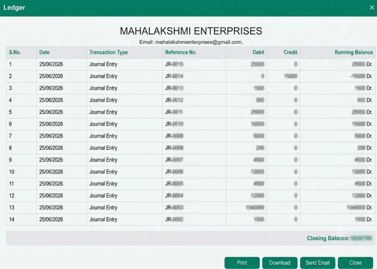 Ledger Report Dashboard