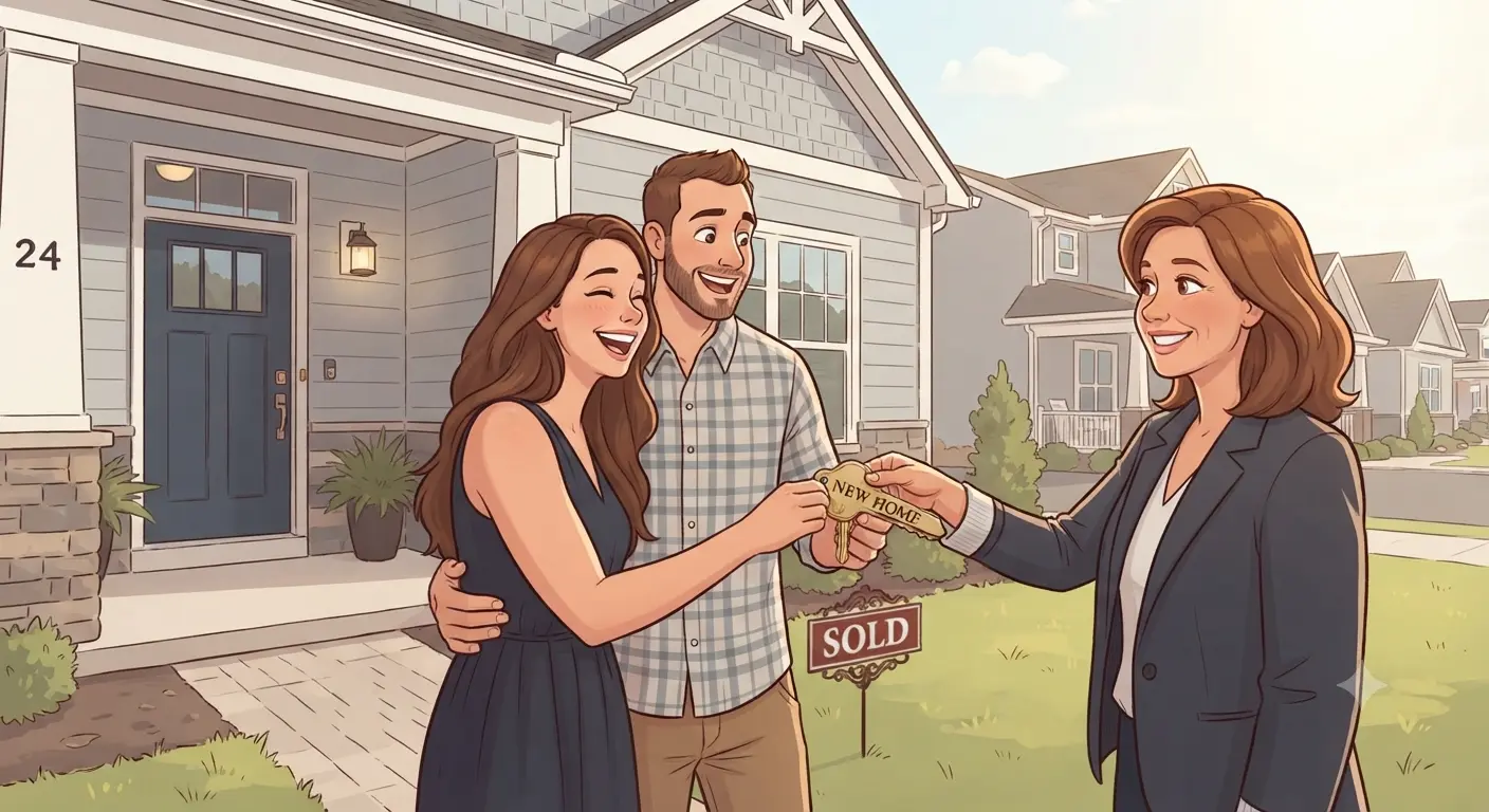Real estate agent showing a property