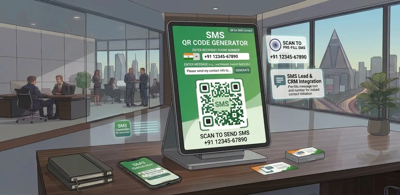 Generate SMS QR Code QR code example