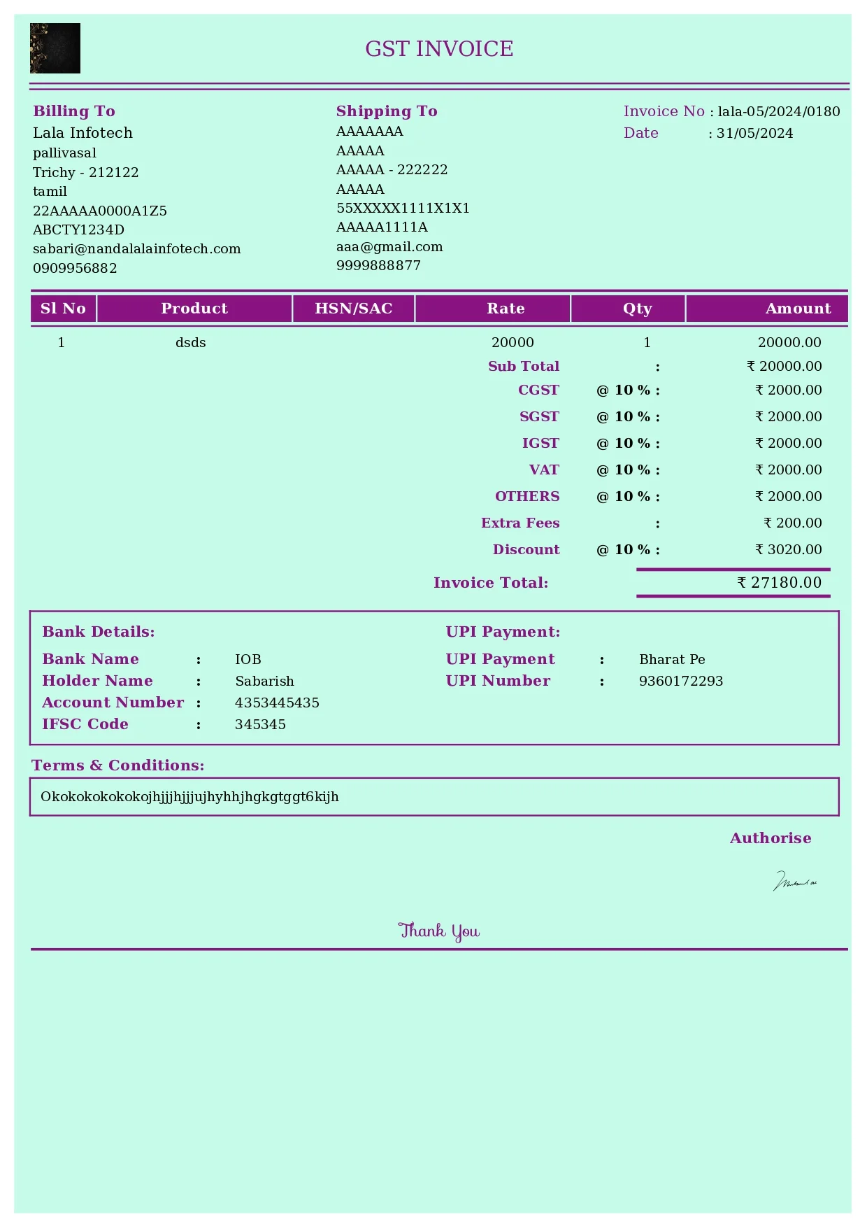 Invoicefree Gst Invoice Generator Creator Maker