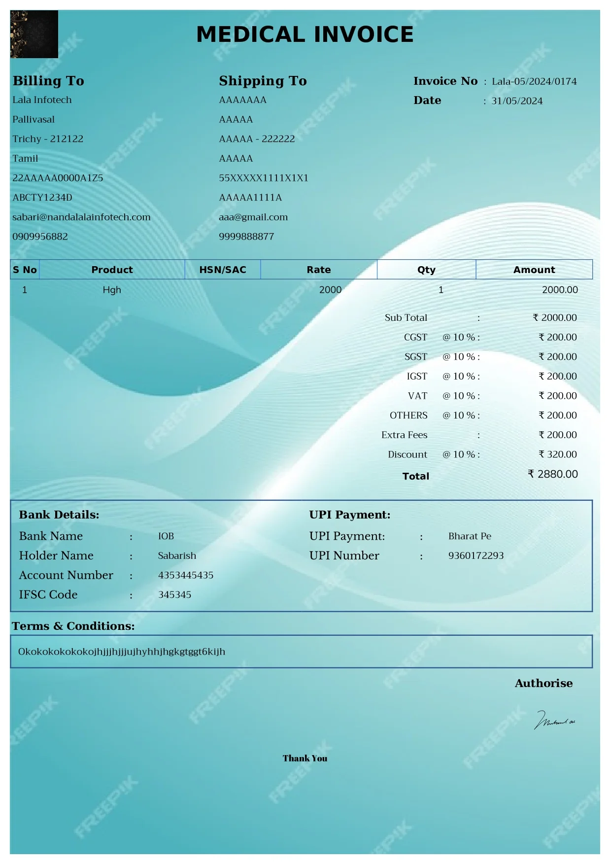 InvoiceFree — Medical Invoice Generator,Creator,Maker
